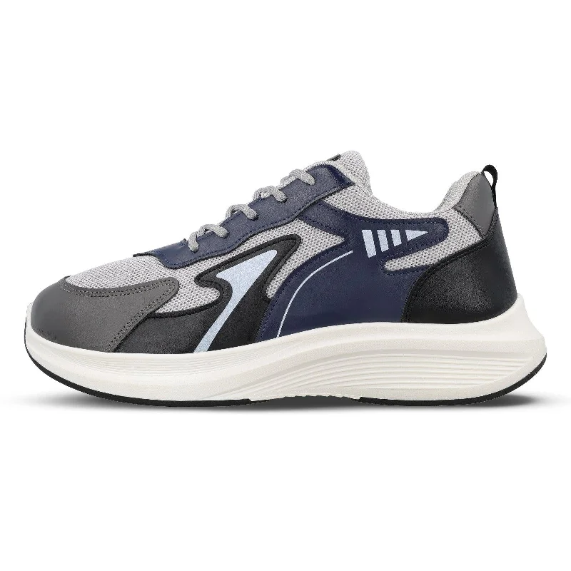 Men's Lace-up Casual Shoes - WS97538 Navy Blue Grey