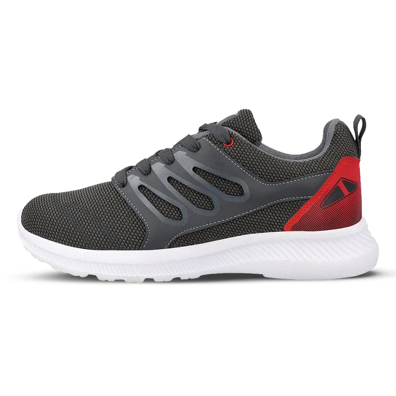 Men's Lace-up Walking Shoe - 15570 Grey Red