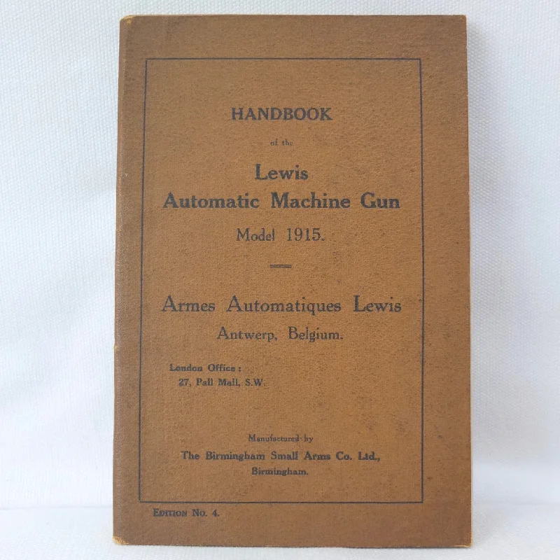 BSA Lewis Machine Gun Handbook (1915)