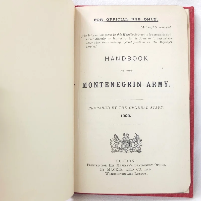 Handbook of the Montenegrin Army (1909)