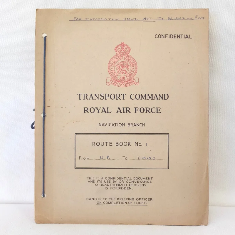 RAF Transport Command Route Book No. 1 - UK to Cairo (1944)