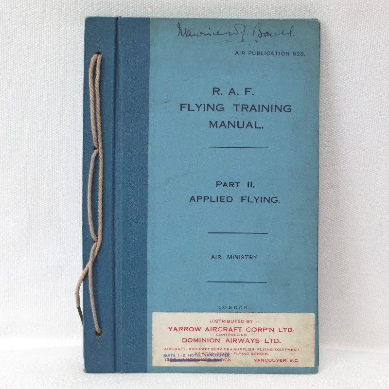 RAF Vickers Vimy Pilot's Flying Training Manual