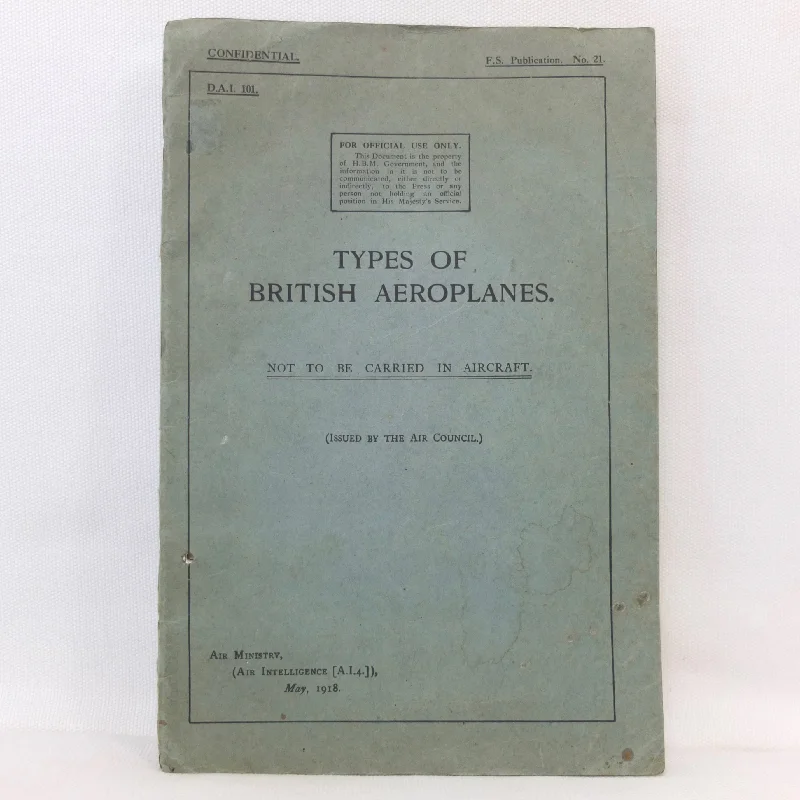 Royal Air Force British Aeroplanes (1918)