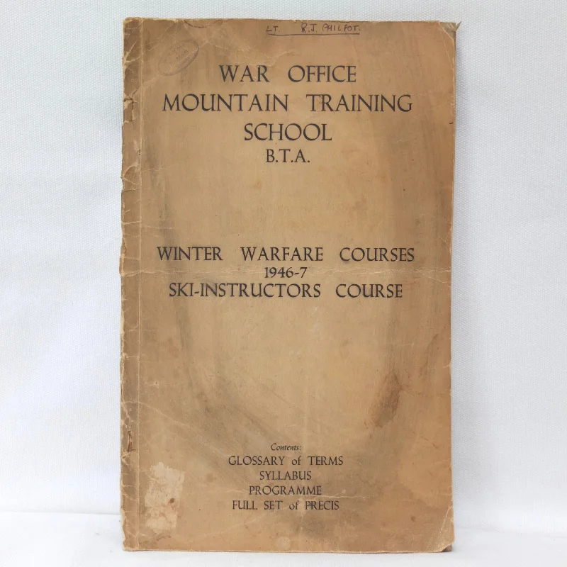 War Office Mountain Warfare Skiing Manual