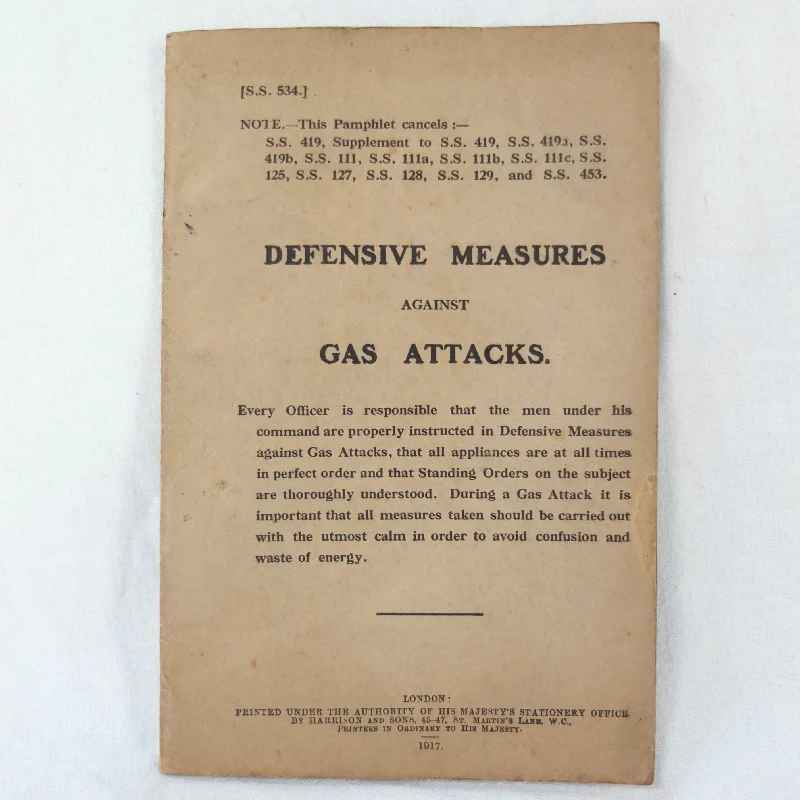 WW1 Gas Attacks Manual (1917)