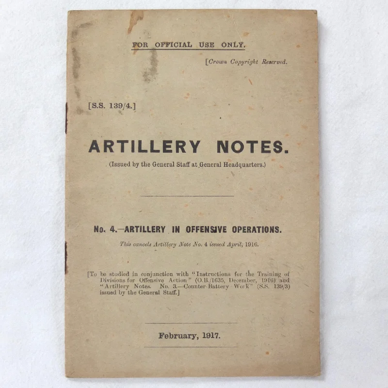 WW1 General Staff Artillery Manual (1917)