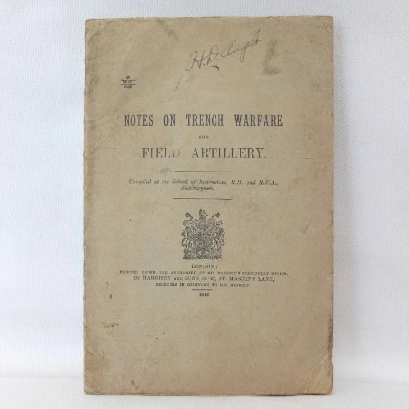 WW1 Trench Warfare Artillery Manual (1916)