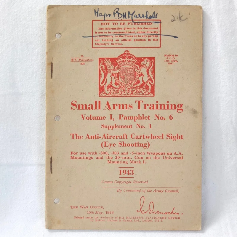 WW2 Anti-Aircraft Gun Sight Manual (1943)